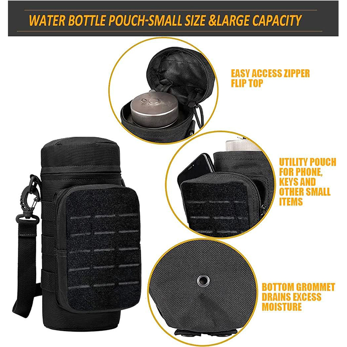 Tactical Molle Water Bottle Pouch with Shoulder Strap