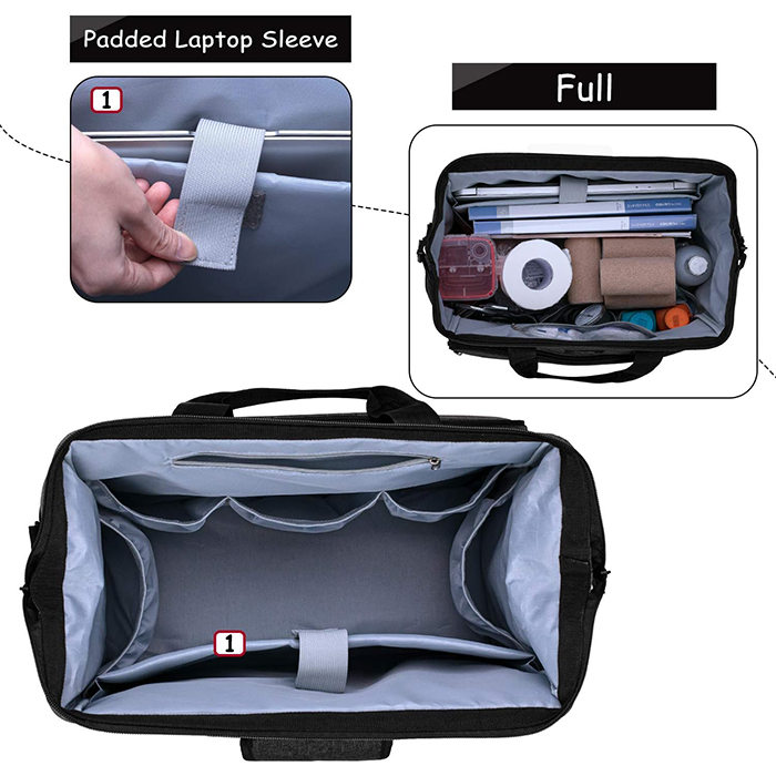 Medical Supplies Bag with Padded Laptop Sleeve